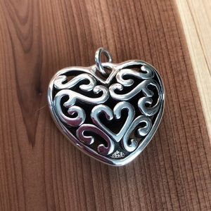 925 Sterling Silver Puffy Heart Pendant